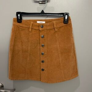 Brown Corduroy Button Skirt